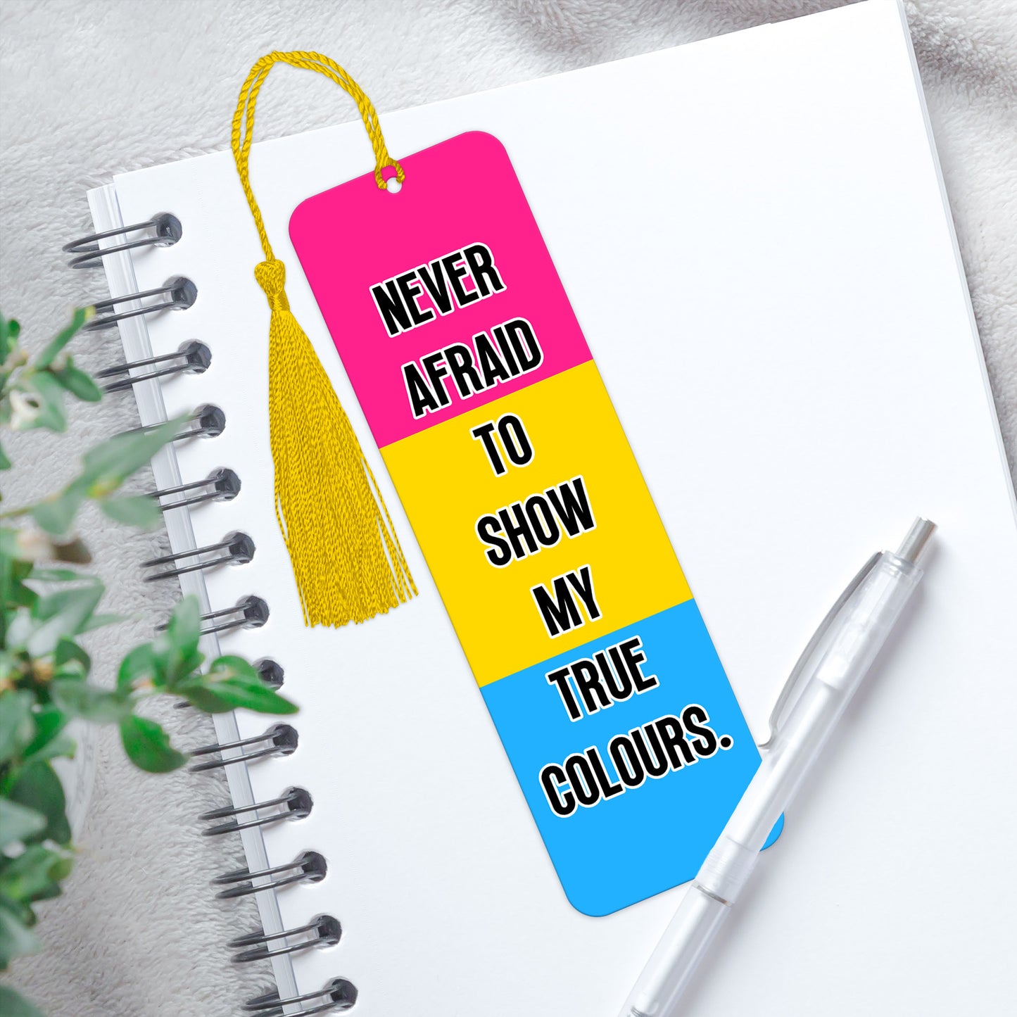 Pansexual pride luxury aluminium bookmark never afraid to show my true colours