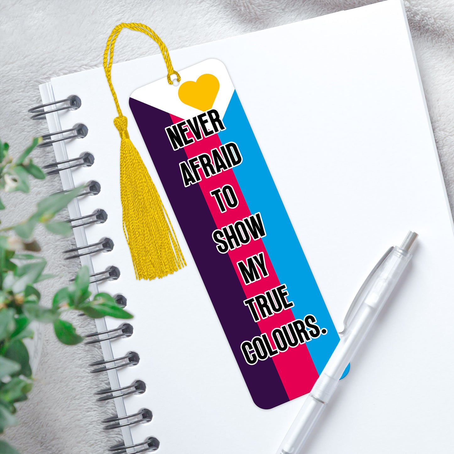Polyamorous pride luxury aluminium bookmark never afraid to show my true colours