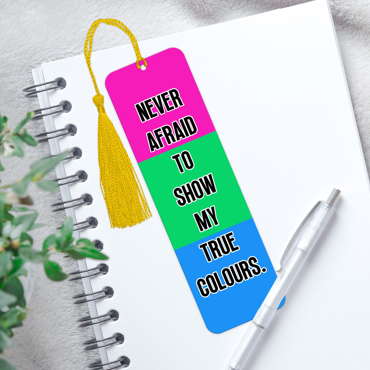 Polysexual pride luxury aluminium bookmark never afraid to show my true colours