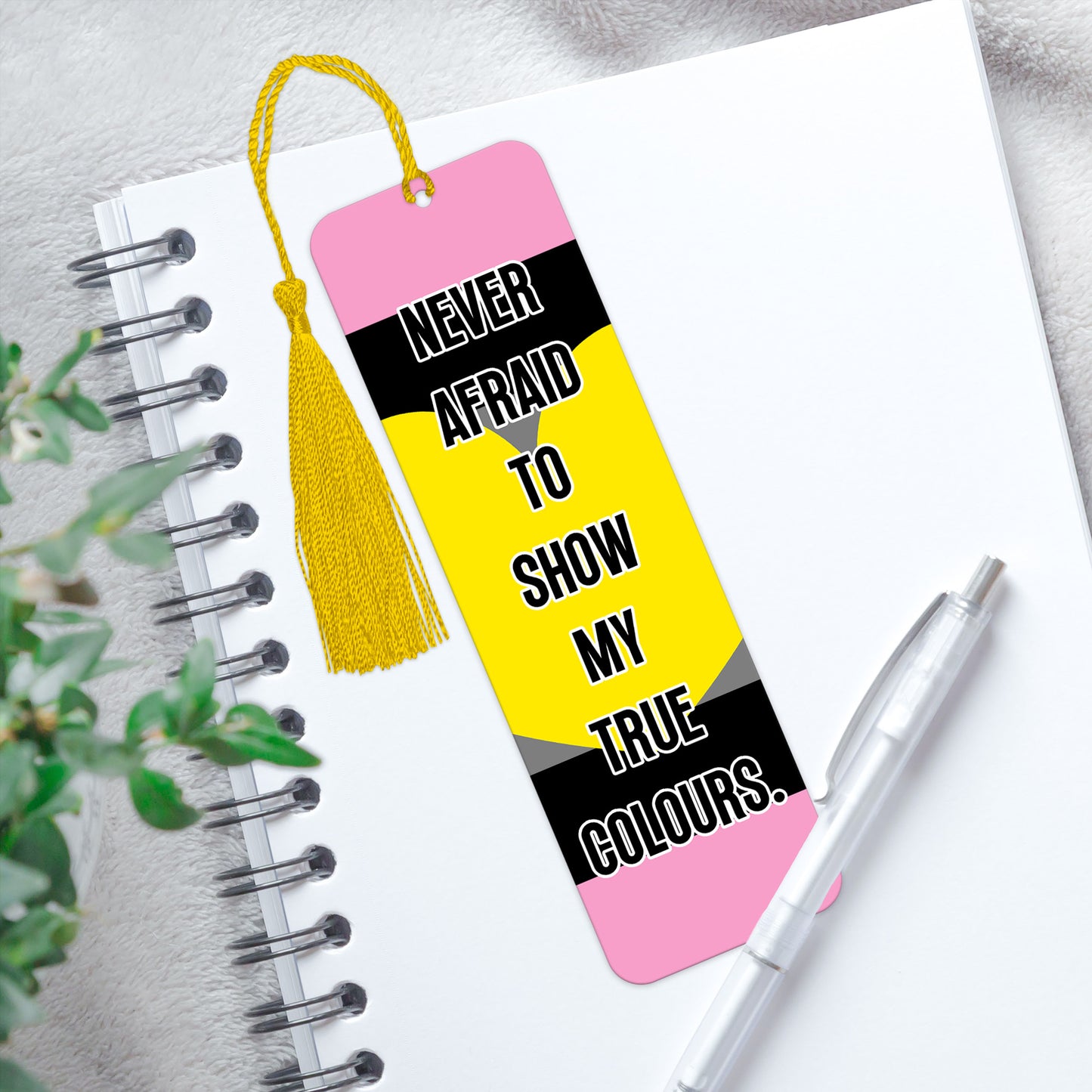 Queerplatonic pride luxury aluminium bookmark never afraid to show my true colours