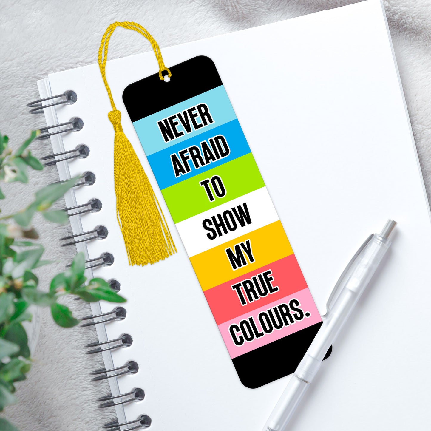Queer pride luxury aluminium bookmark never afraid to show my true colours