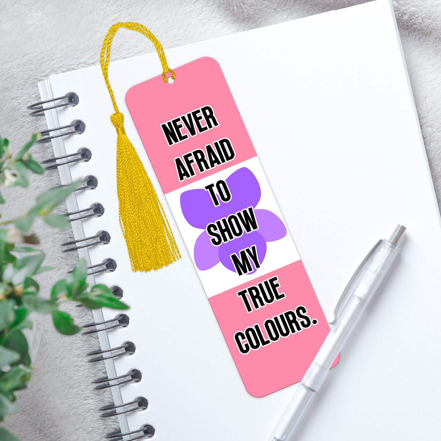 Sapphic pride luxury aluminium bookmark never afraid to show my true colours