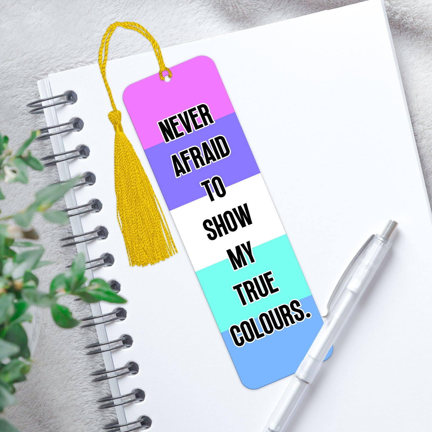 Spectrasexual pride luxury aluminium bookmark never afraid to show my true colours