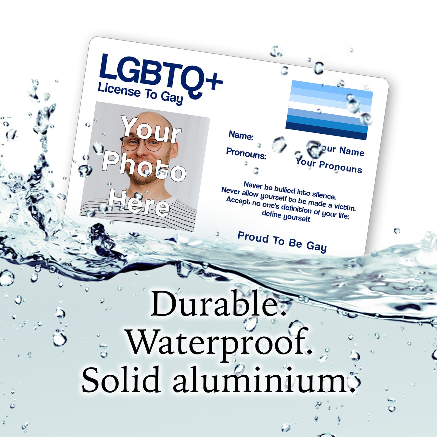 Gay man pride men loving men blue flag license to gay card