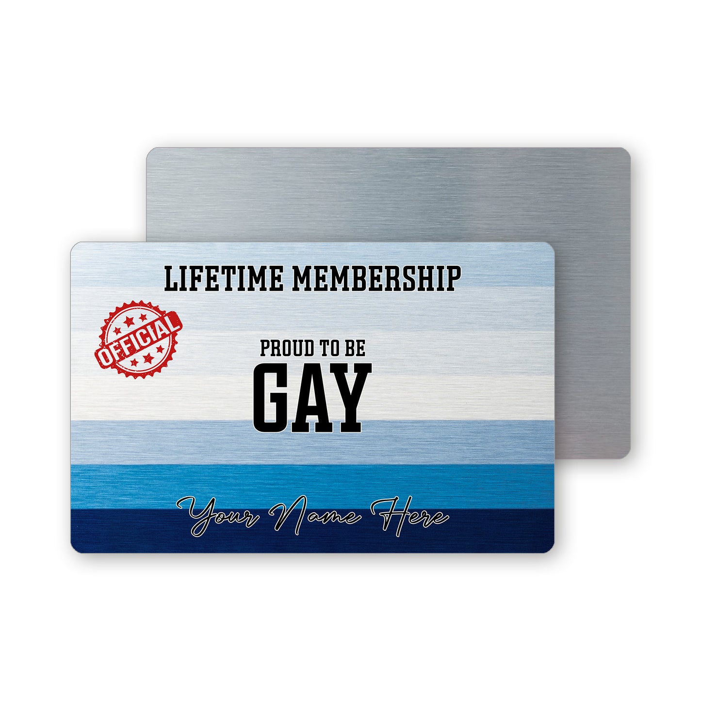 Gay pride men loving men blue flag lifetime membership card coming out gift