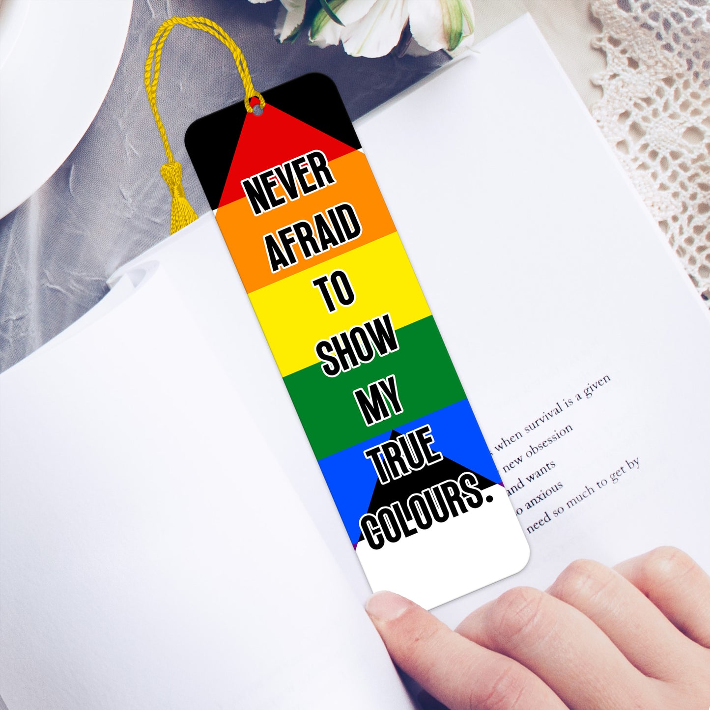 Ally pride luxury aluminium bookmark never afraid to show my true colours