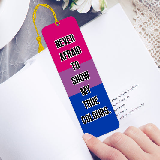 Bisexual pride luxury aluminium bookmark never afraid to show my true colours