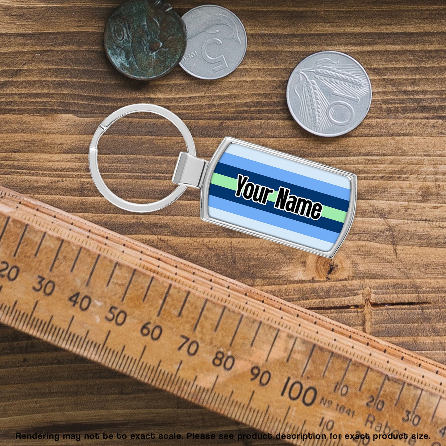 Boyflux pride flag metal keyring personalised with your name