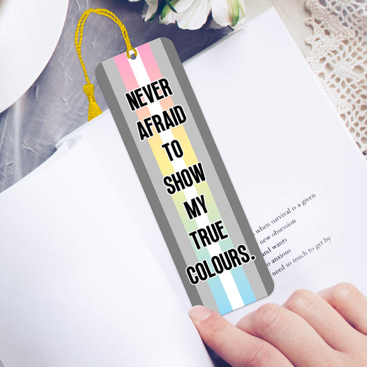Demiflux pride luxury aluminium bookmark never afraid to show my true colours