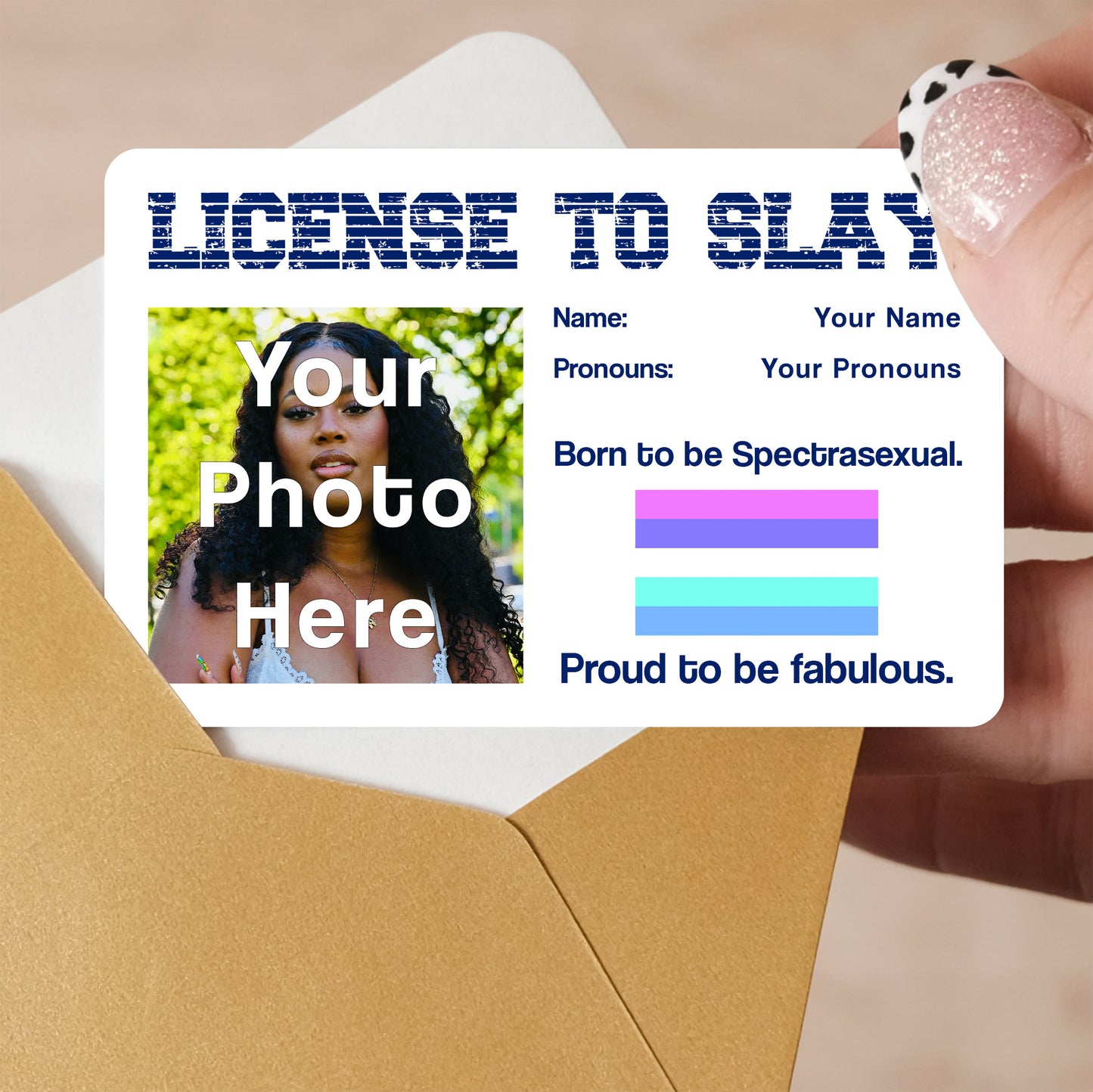 Spectrasexual pride personalised license to slay