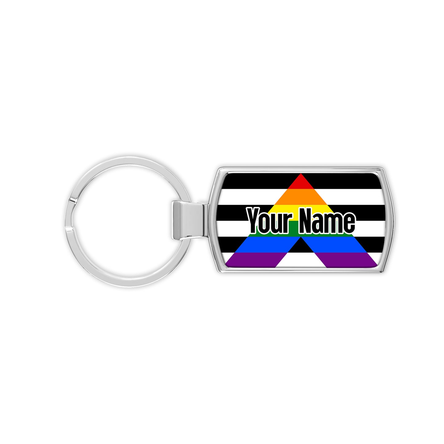 Ally Pride personalised chrome keyring or keychain