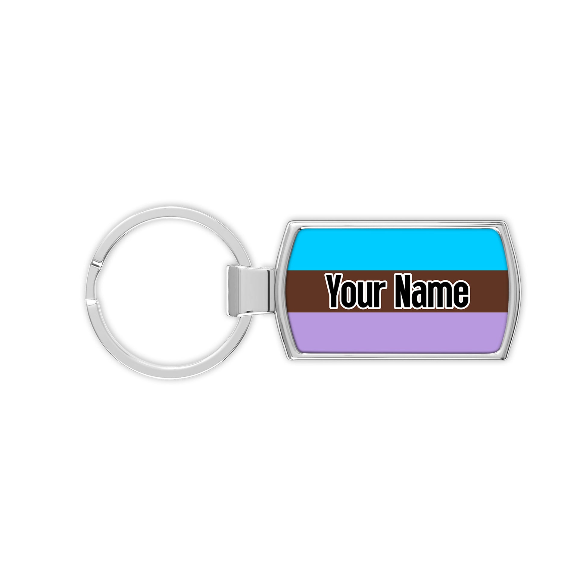 Androsexual flag personalised chrome keyring