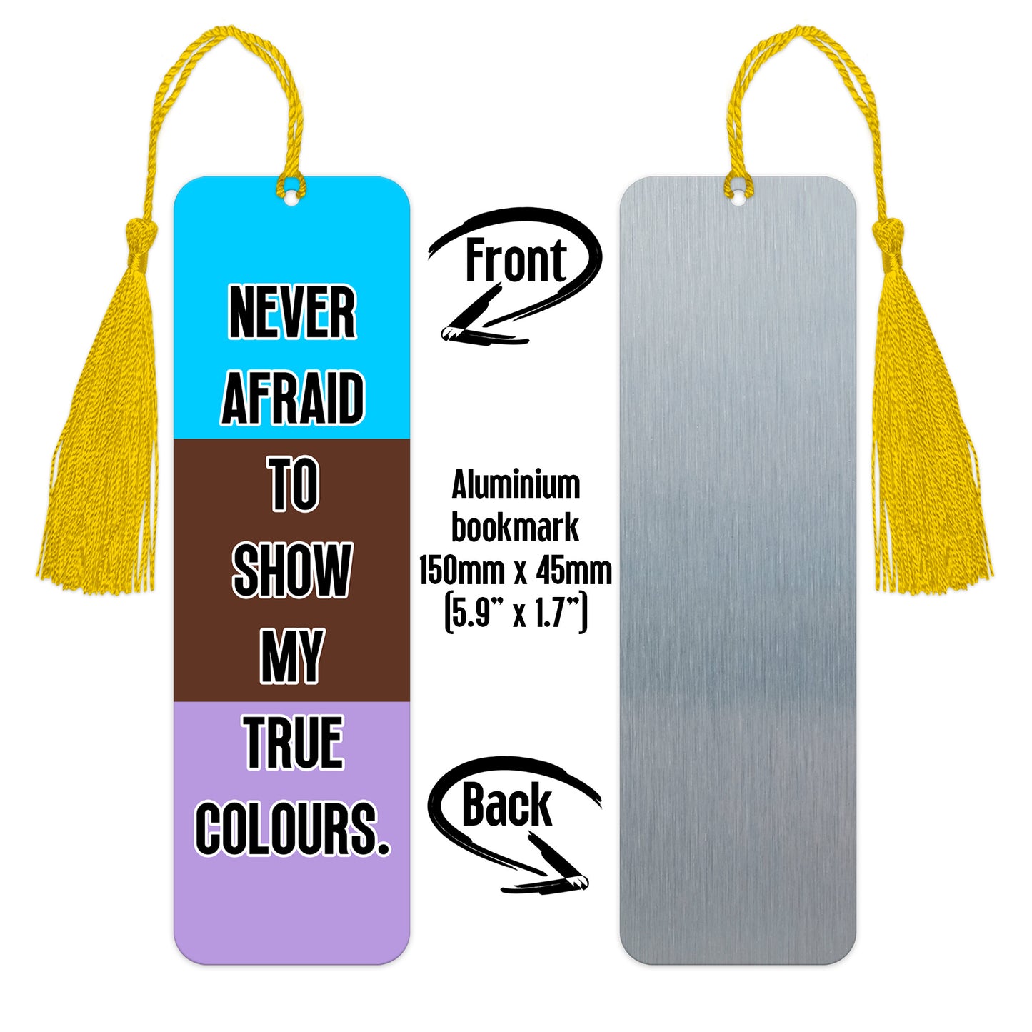 Androsexual pride luxury aluminium bookmark never afraid to show my true colours