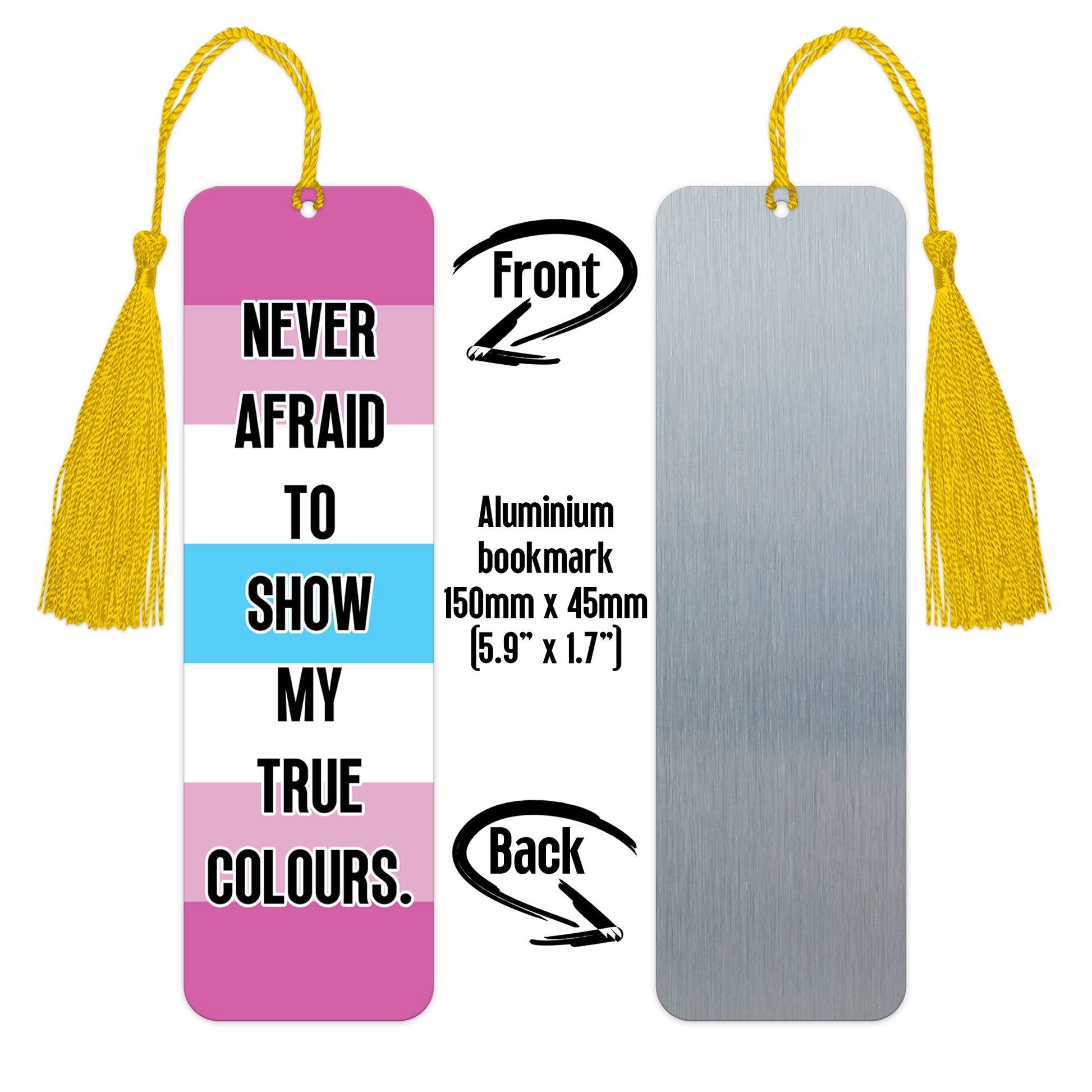 Femboy pride luxury aluminium bookmark never afraid to show my true colours