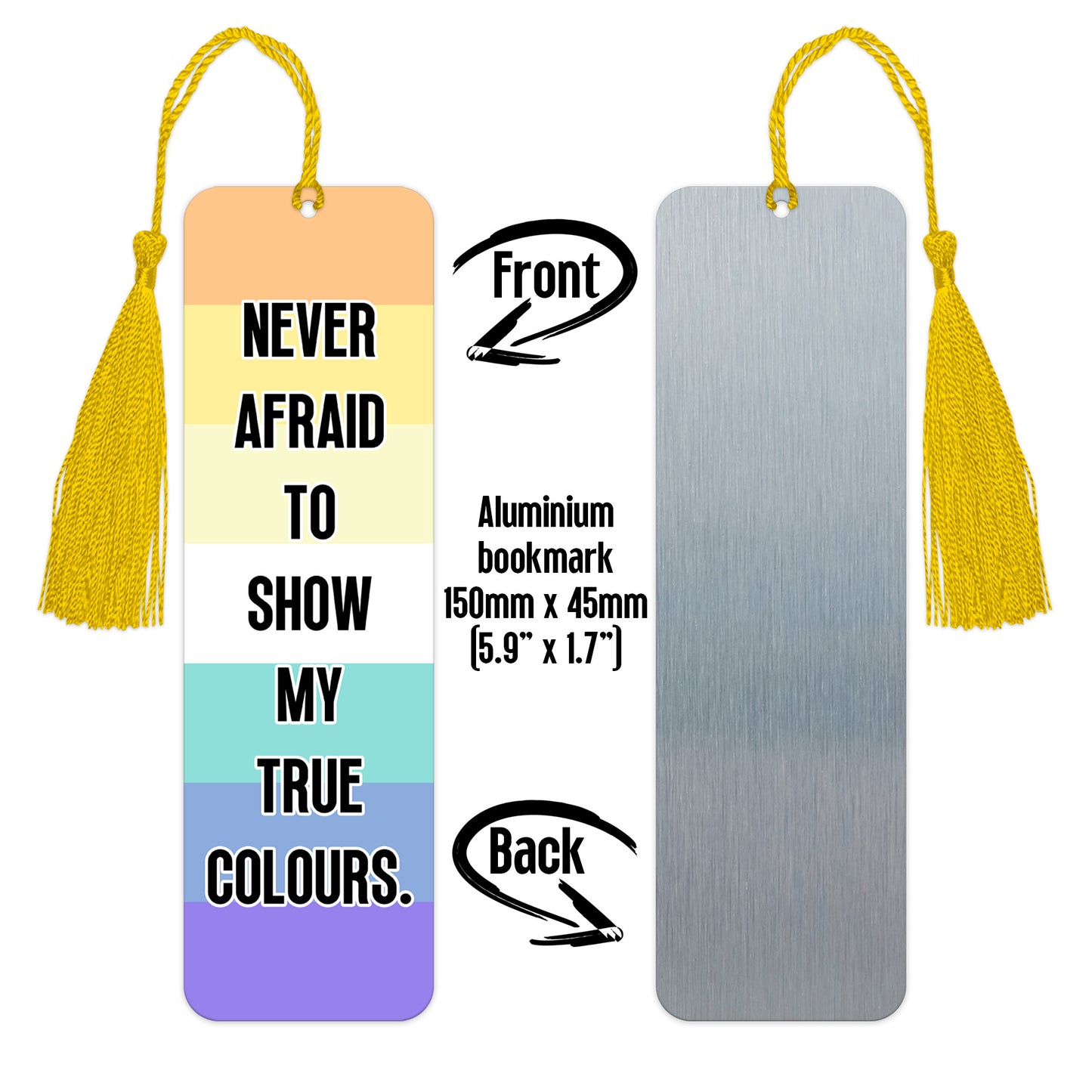Genderfaun pride luxury aluminium bookmark never afraid to show my true colours