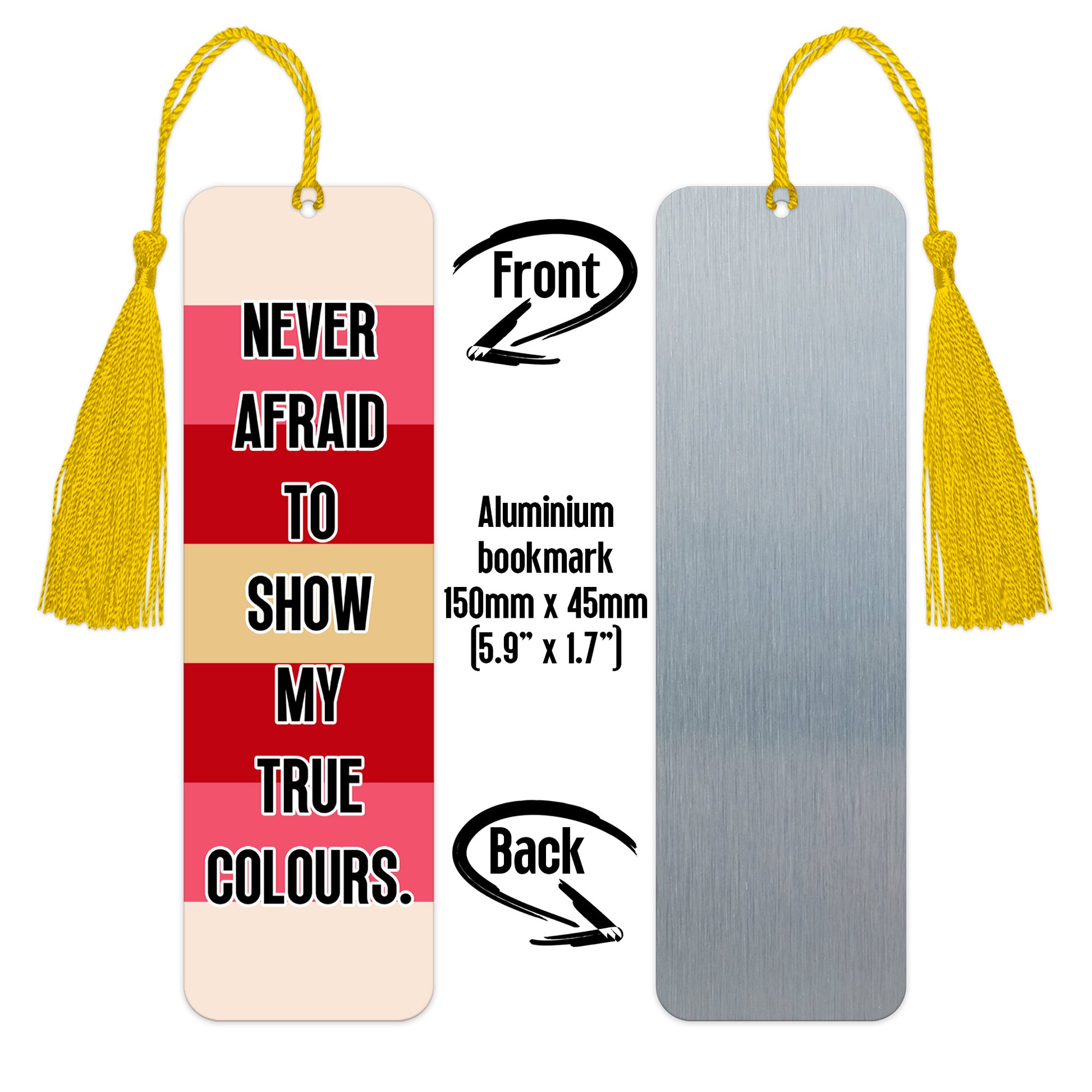 Girlflux pride luxury aluminium bookmark never afraid to show my true colours