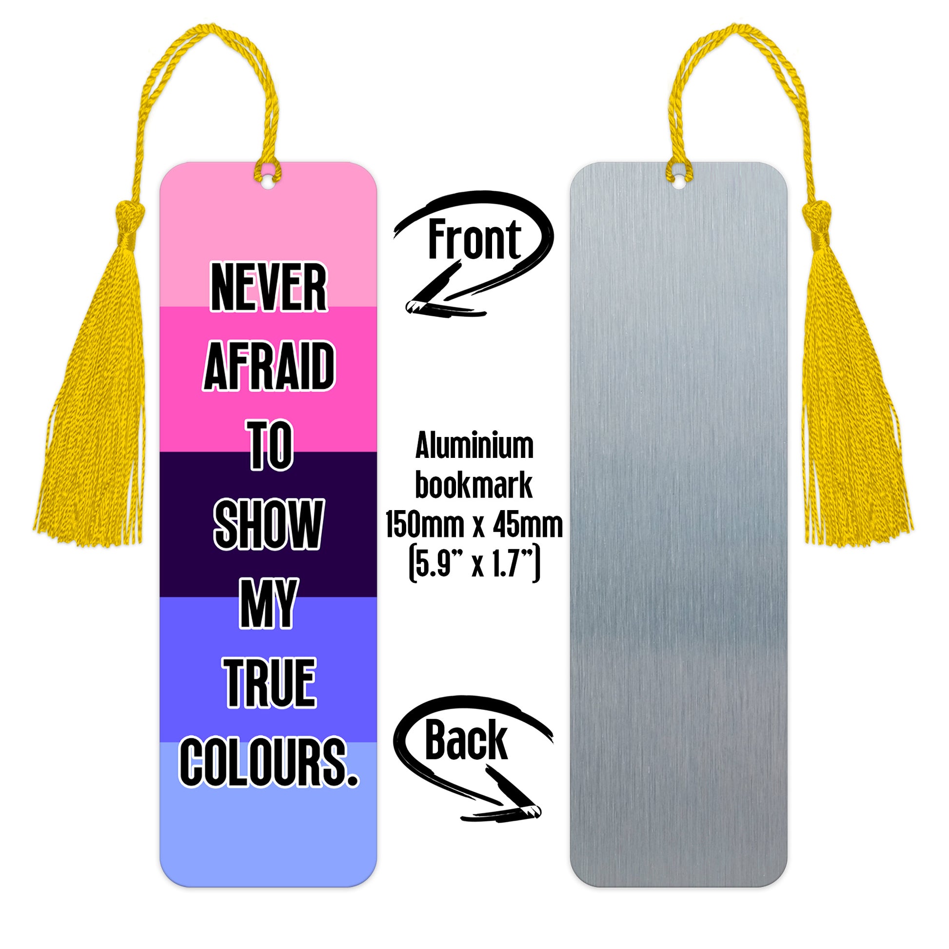Omnisexual pride luxury aluminium bookmark never afraid to show my true colours