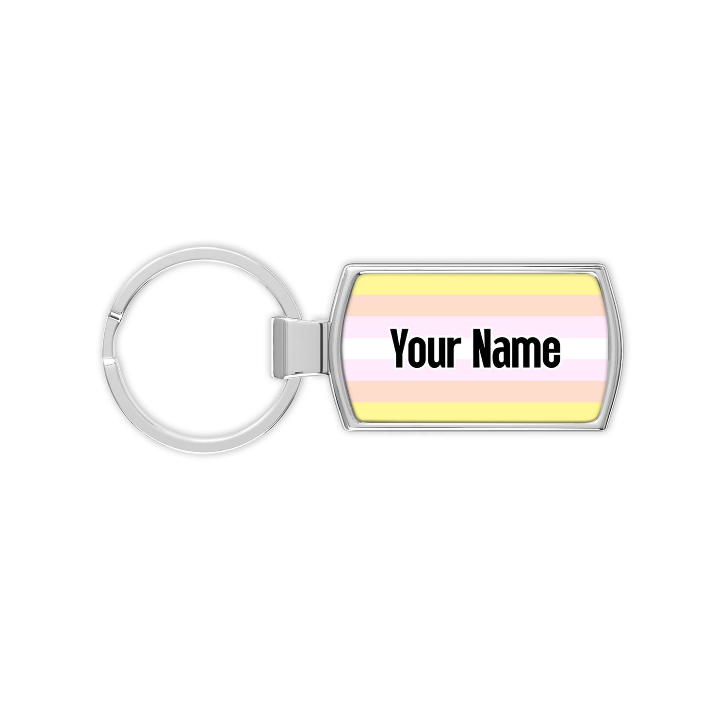 Pangender pride flag metal keyring that comes personalised with your name