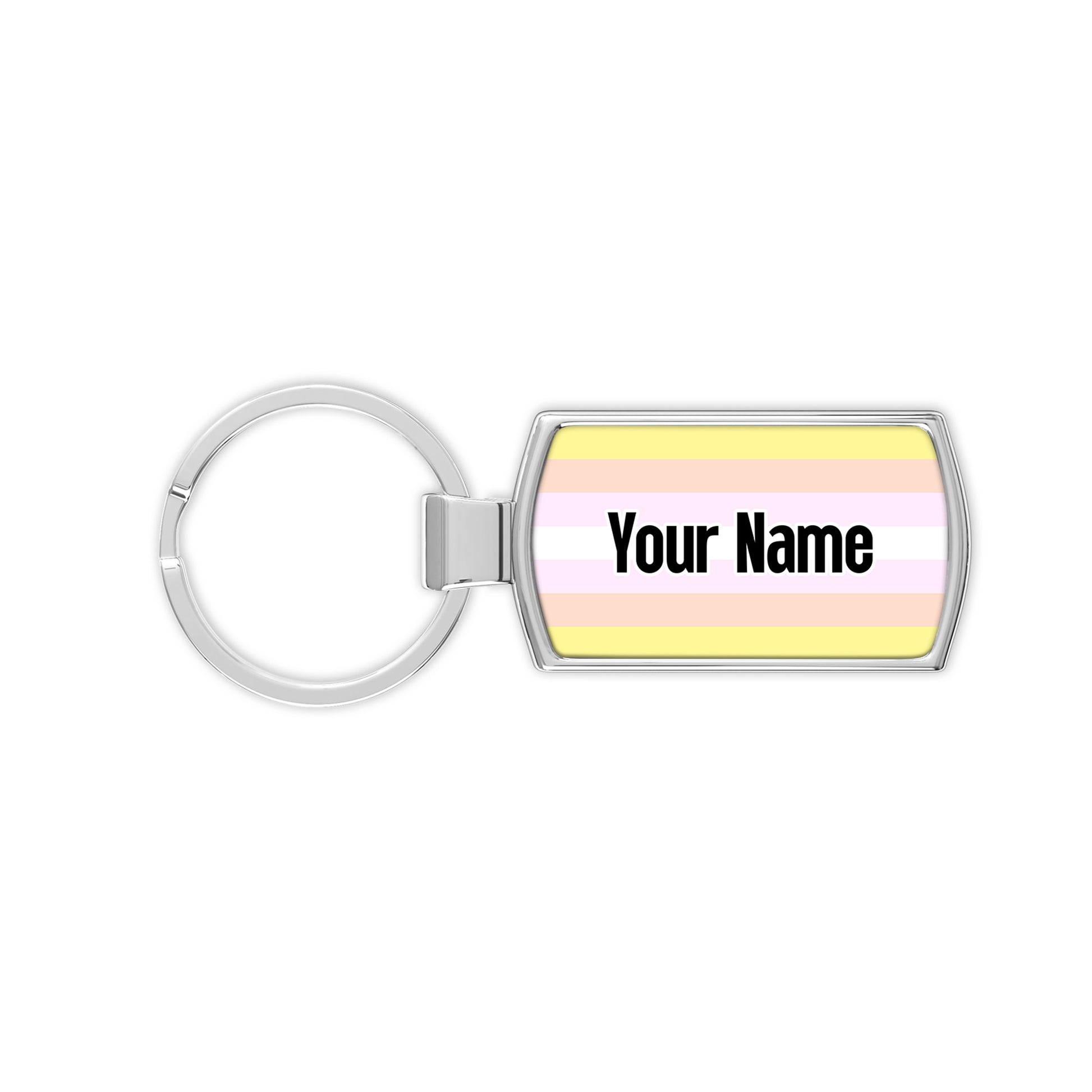 Pangender pride flag metal keyring that comes personalised with your name