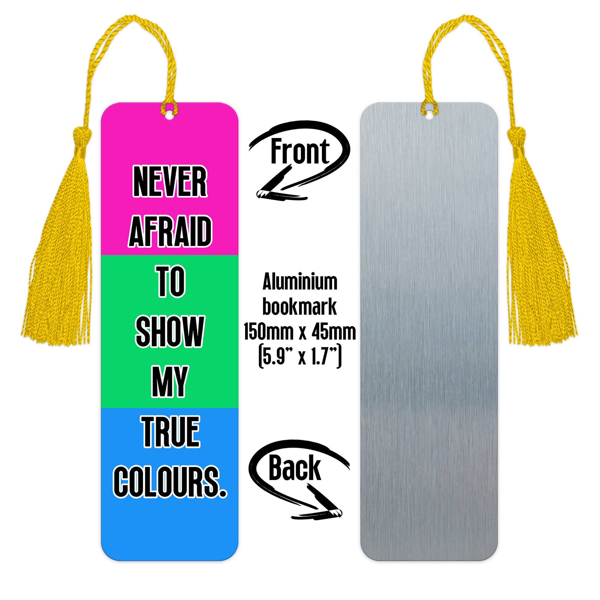 Polysexual pride luxury aluminium bookmark never afraid to show my true colours