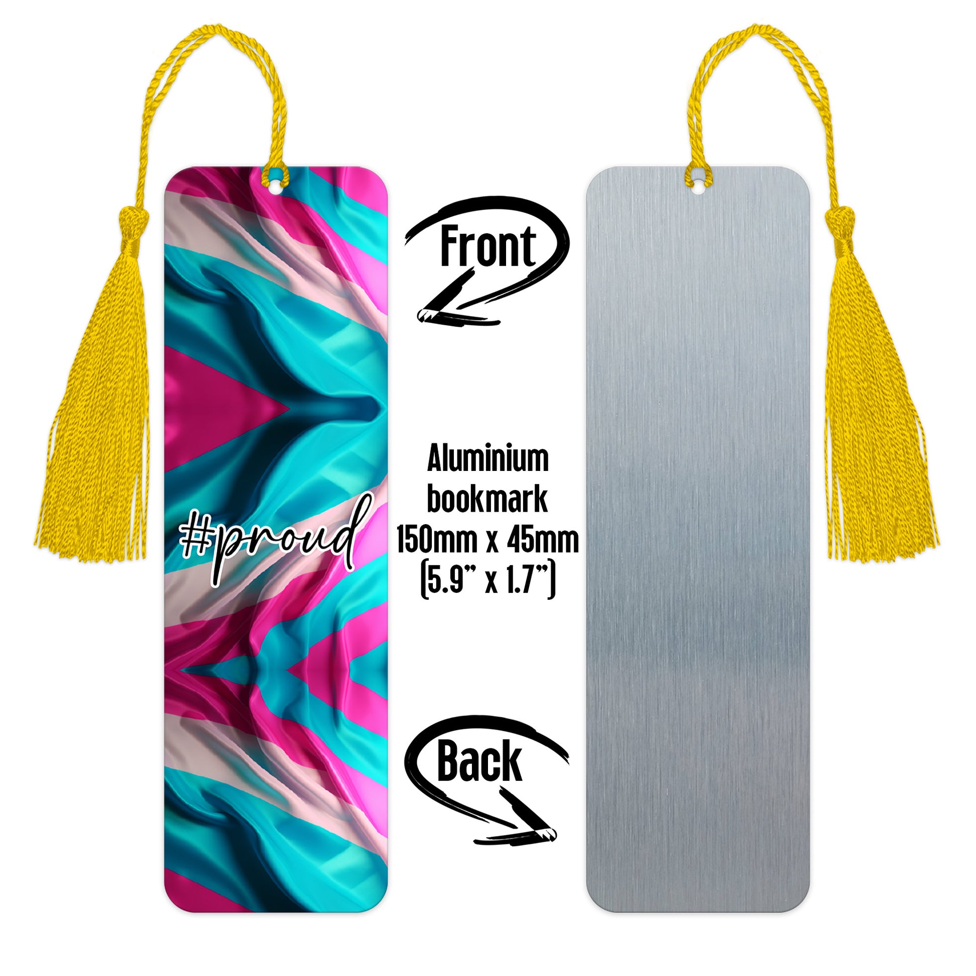 Trans and proud luxury aluminium bookmark