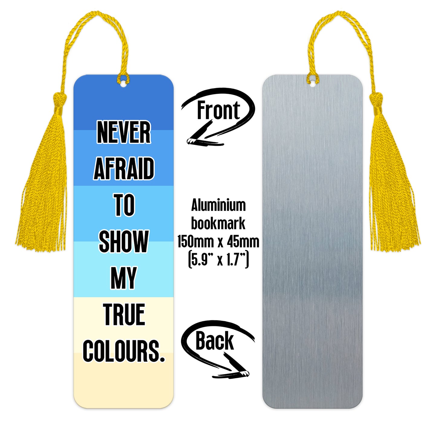 Uranic pride luxury aluminium bookmark never afraid to show my true colours