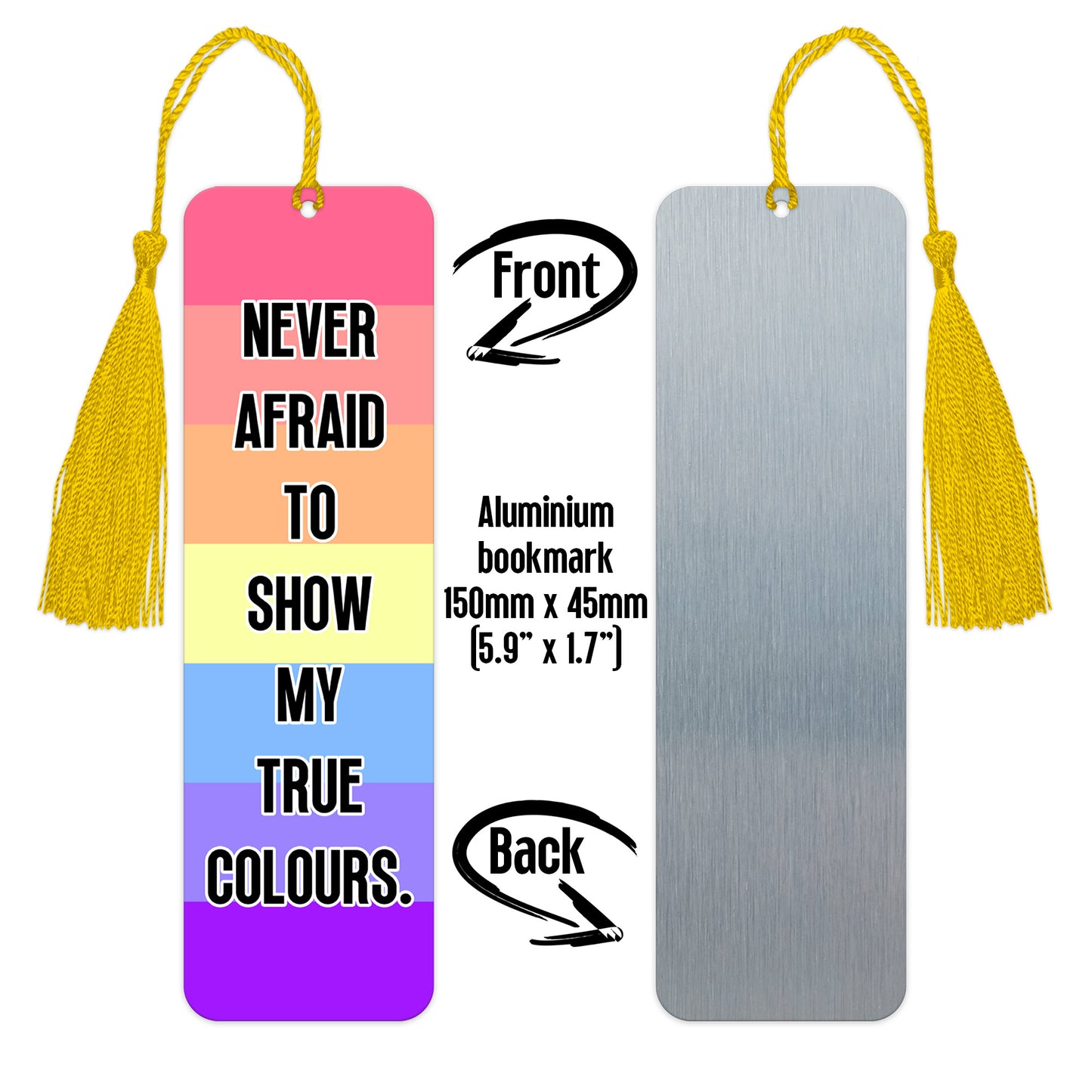Xenogender pride luxury aluminium bookmark never afraid to show my true colours