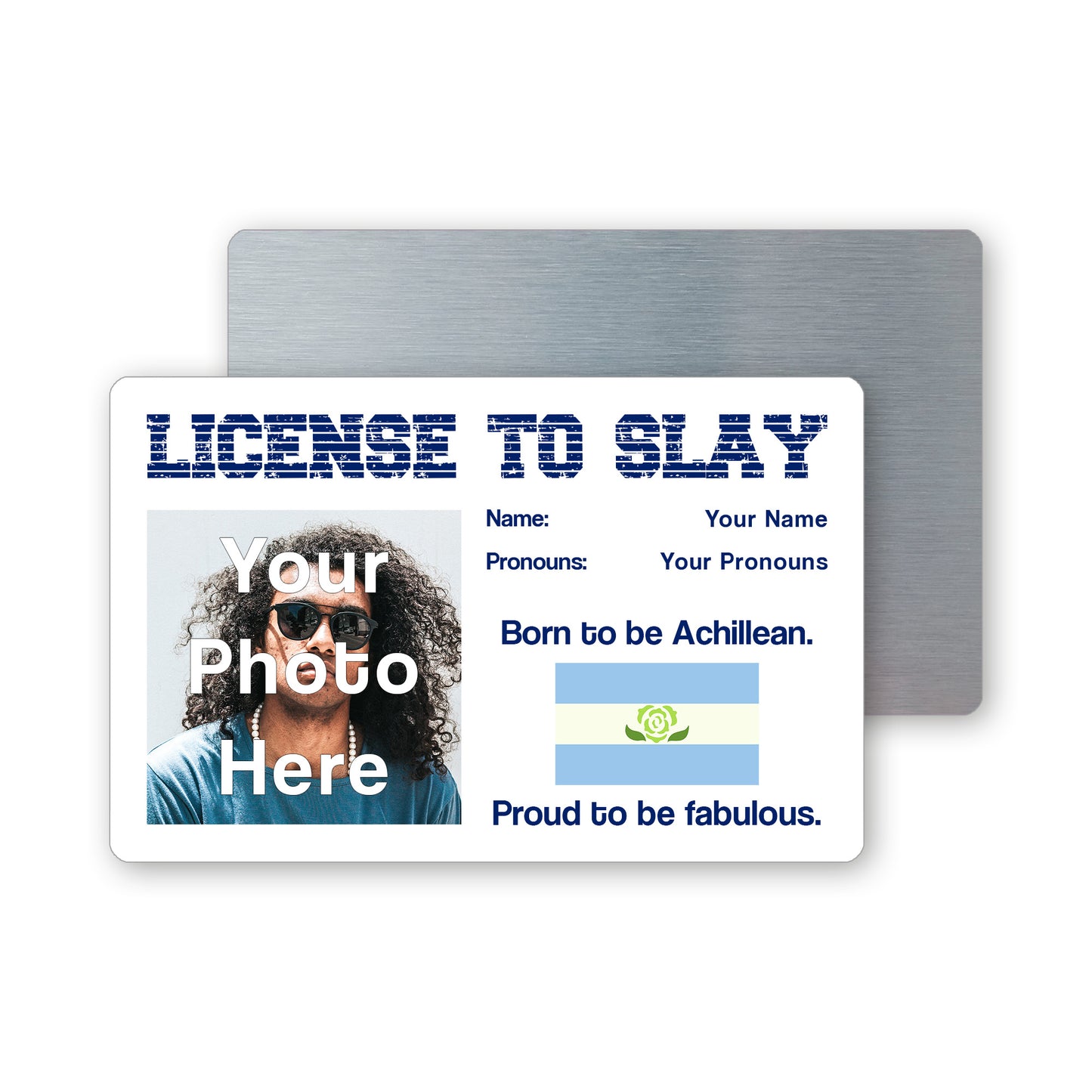 Achillean pride personalised license to slay card