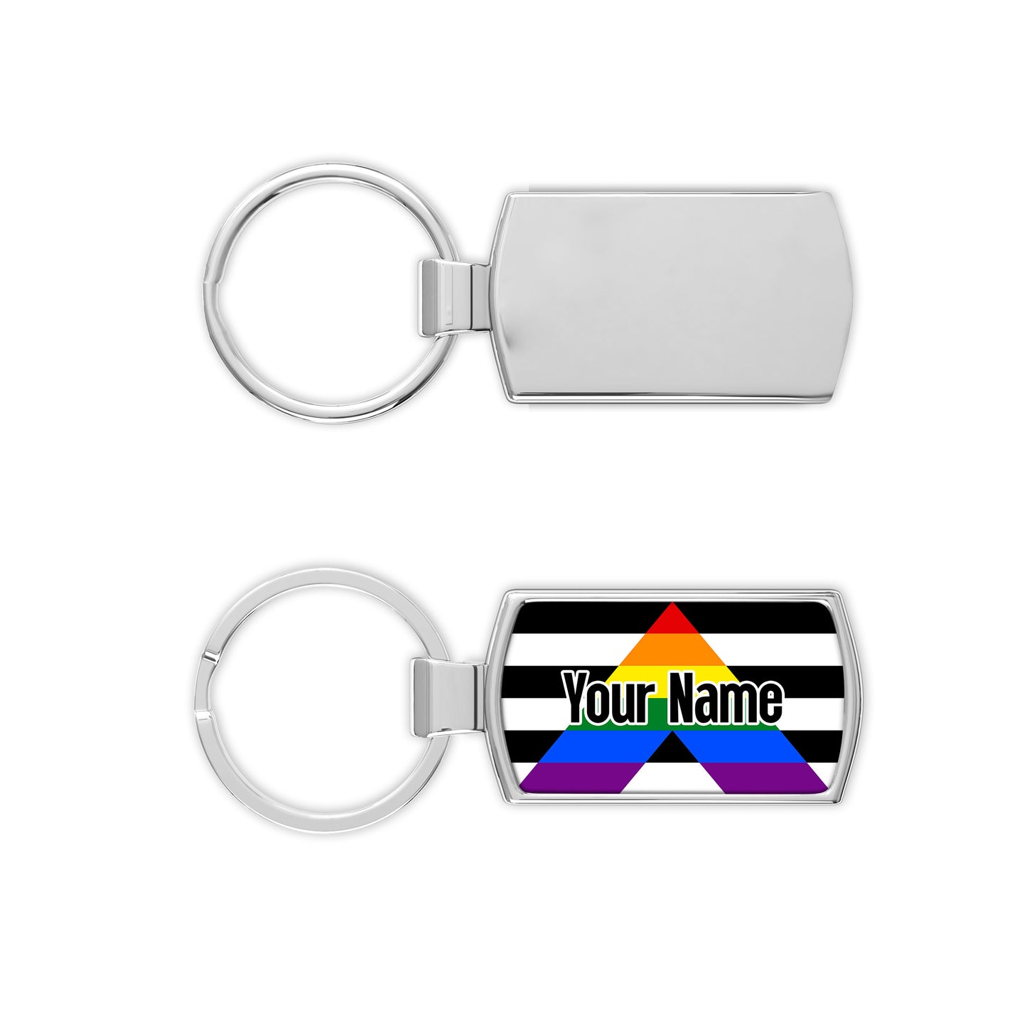 Ally Pride personalised chrome keyring or keychain