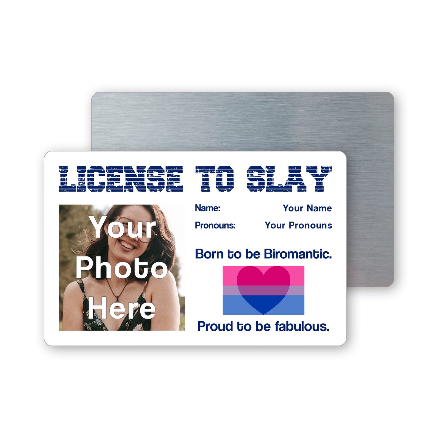 Biromantic pride personalised license to slay card