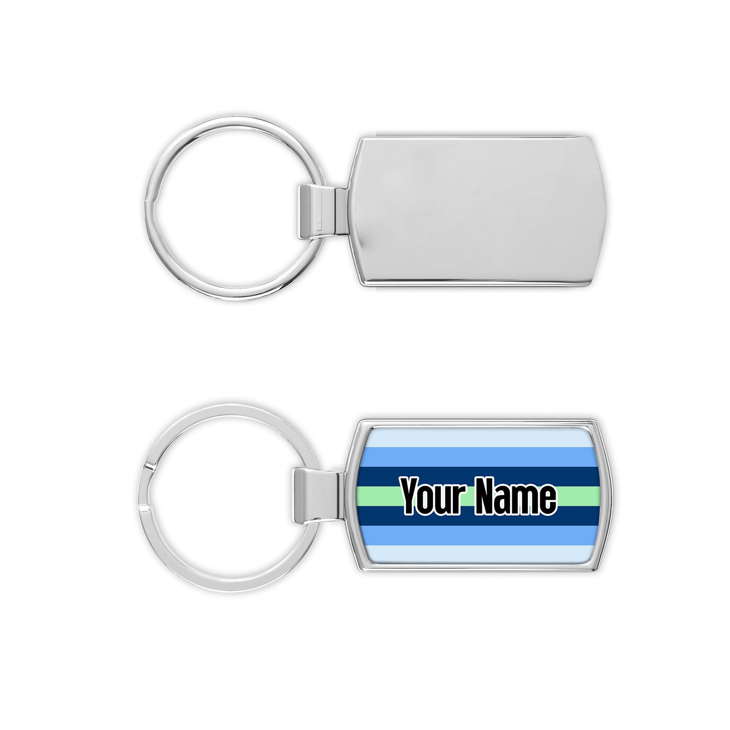 Boyflux pride flag metal keyring personalised with your name