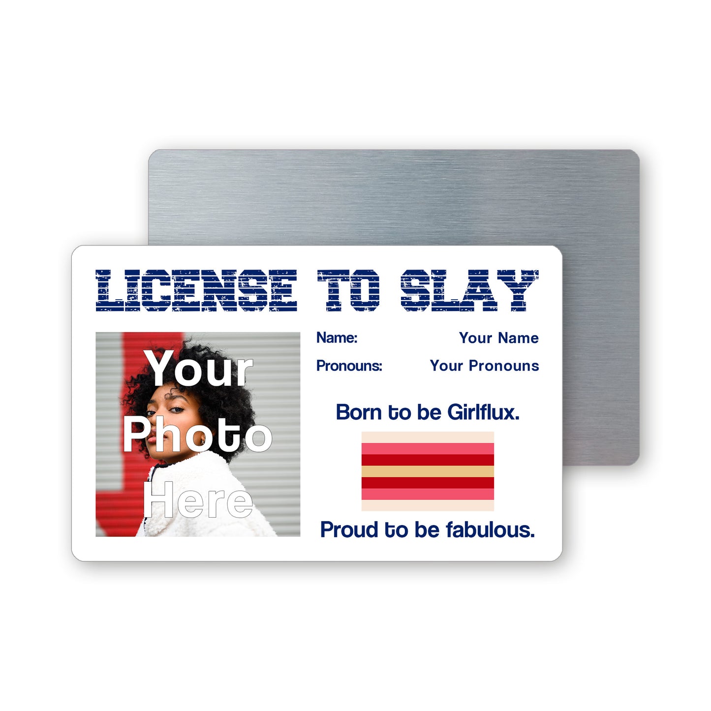 Girlflux pride personalised license to slay card