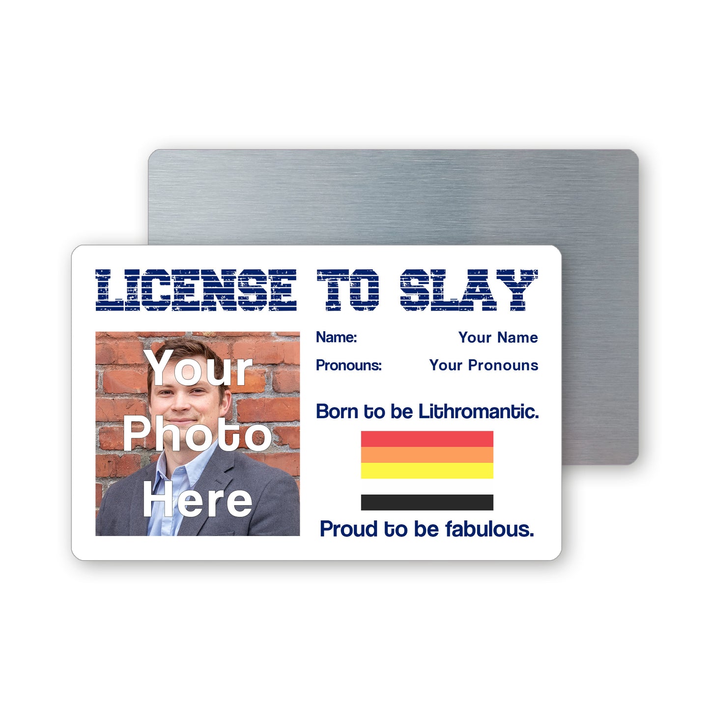 Lithromantic pride personalised license to slay cards