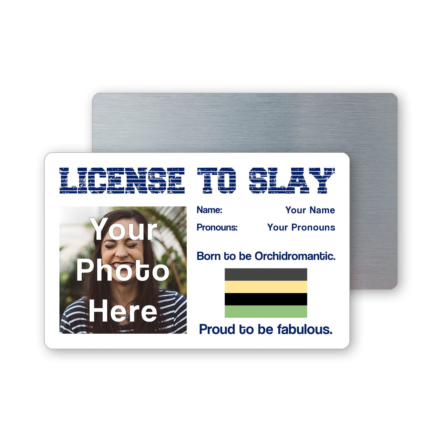 Orchidromantic Pride personalised license to slay card