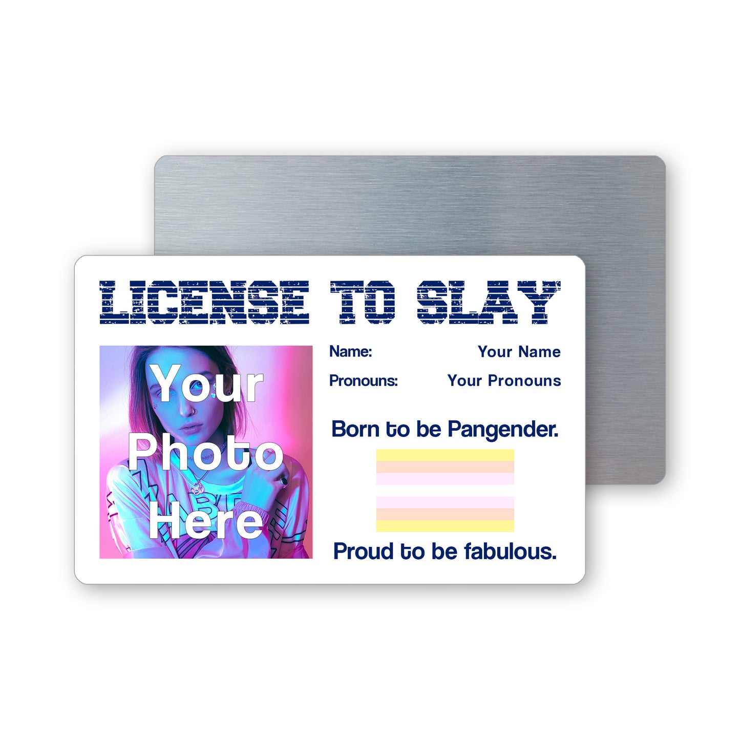 Pangender pride personalised license to slay card