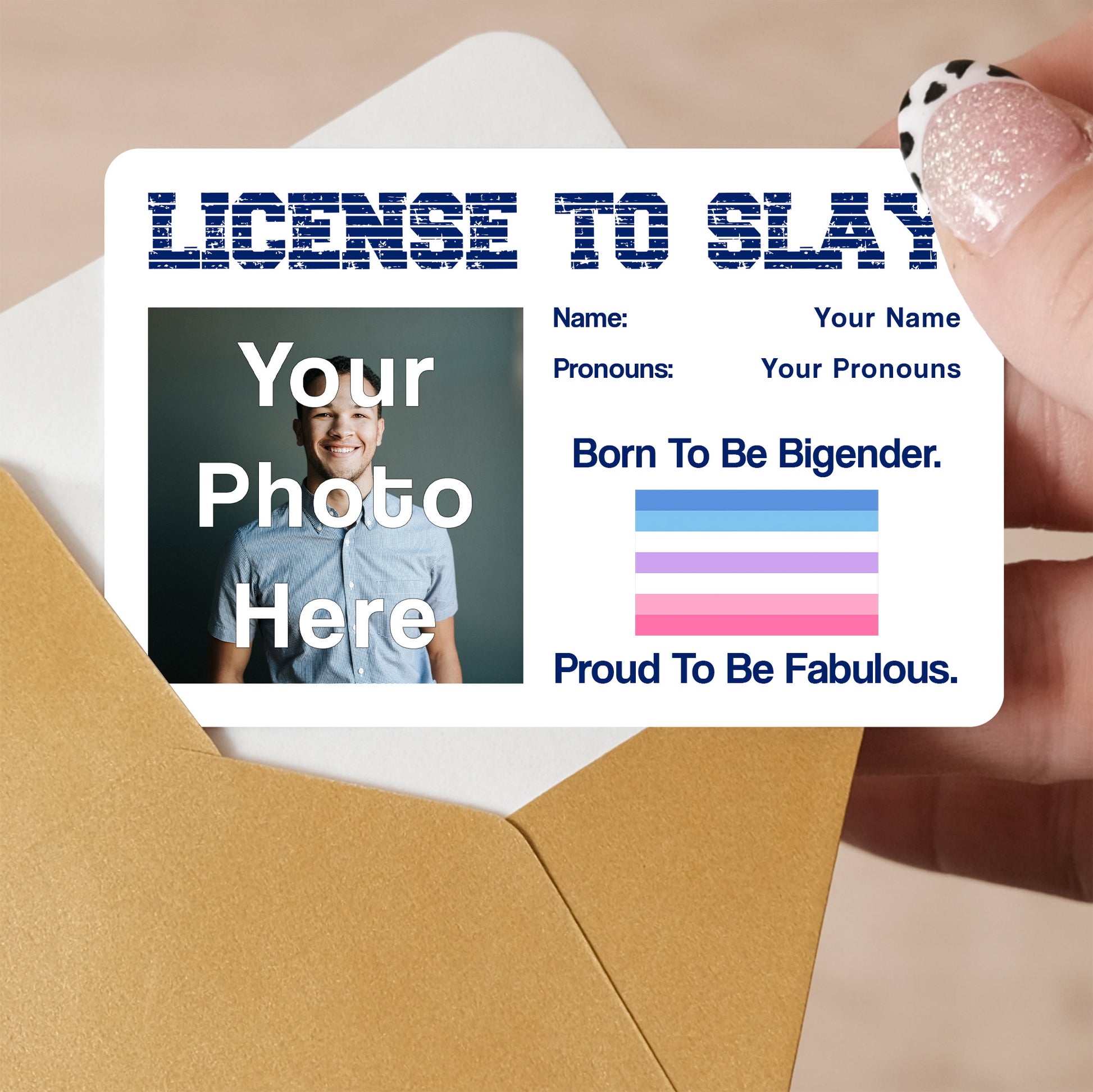 Bigender pride personalised license to slay