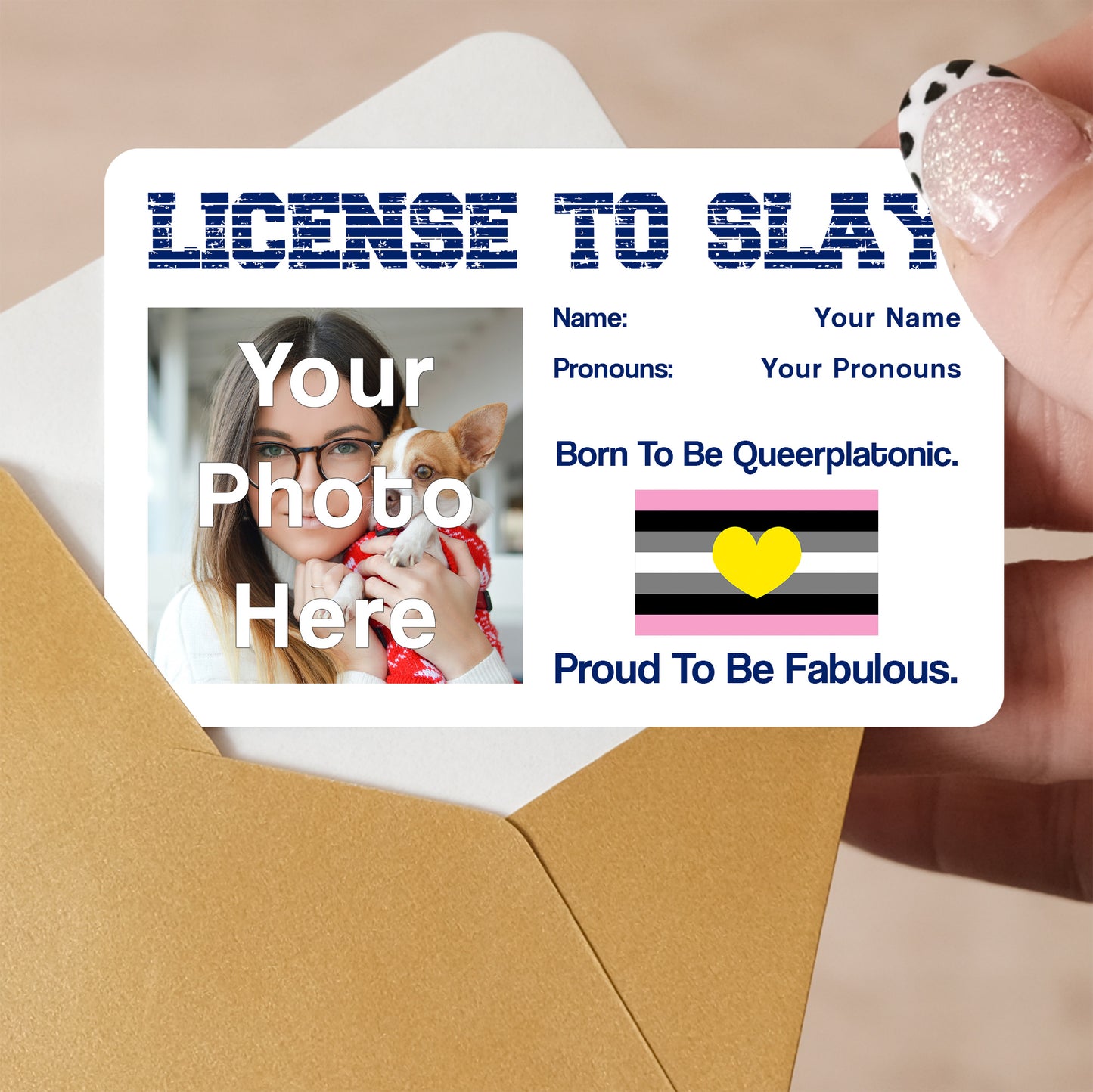 Queerplatonic pride personalised license to slay