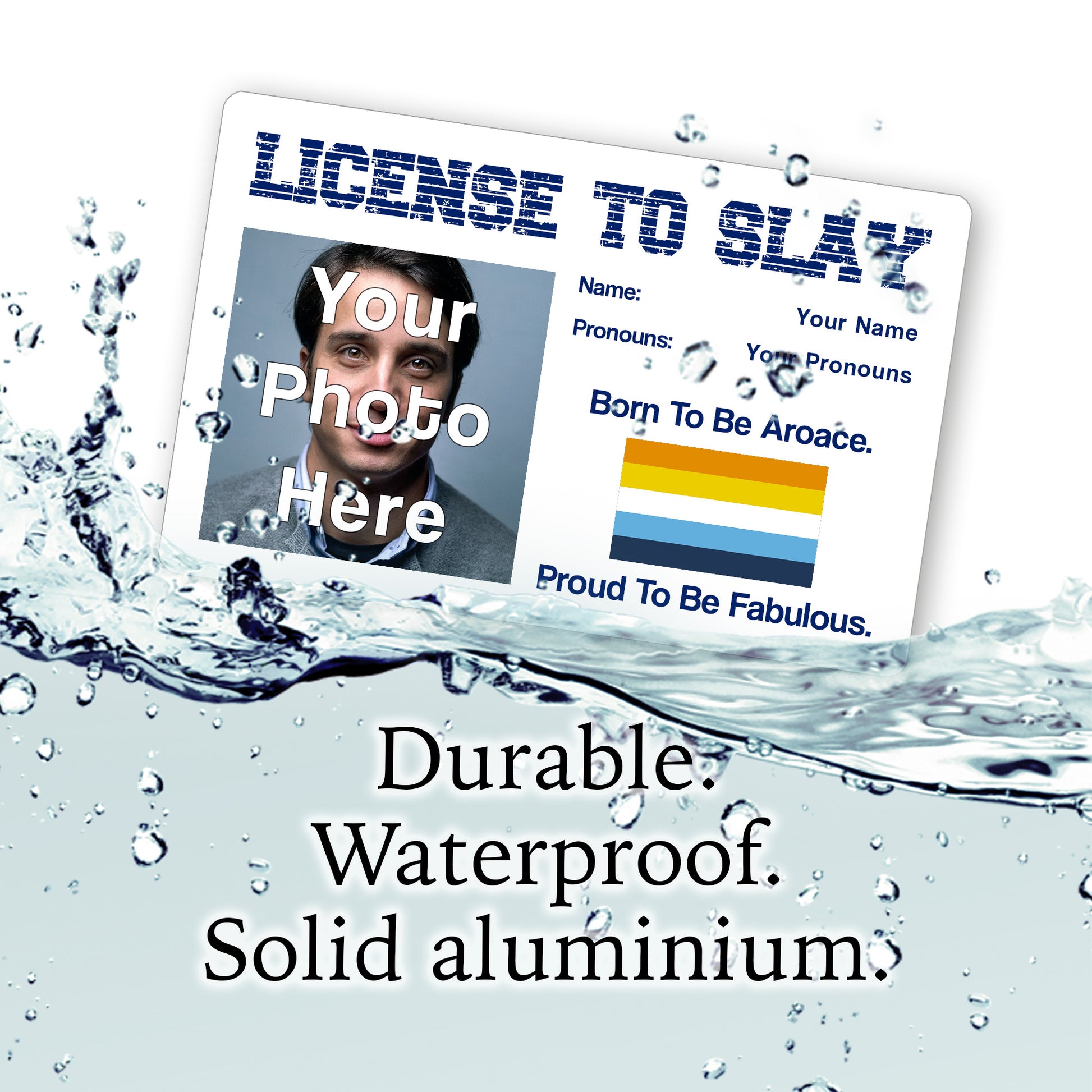 Aroace pride personalised license to slay card