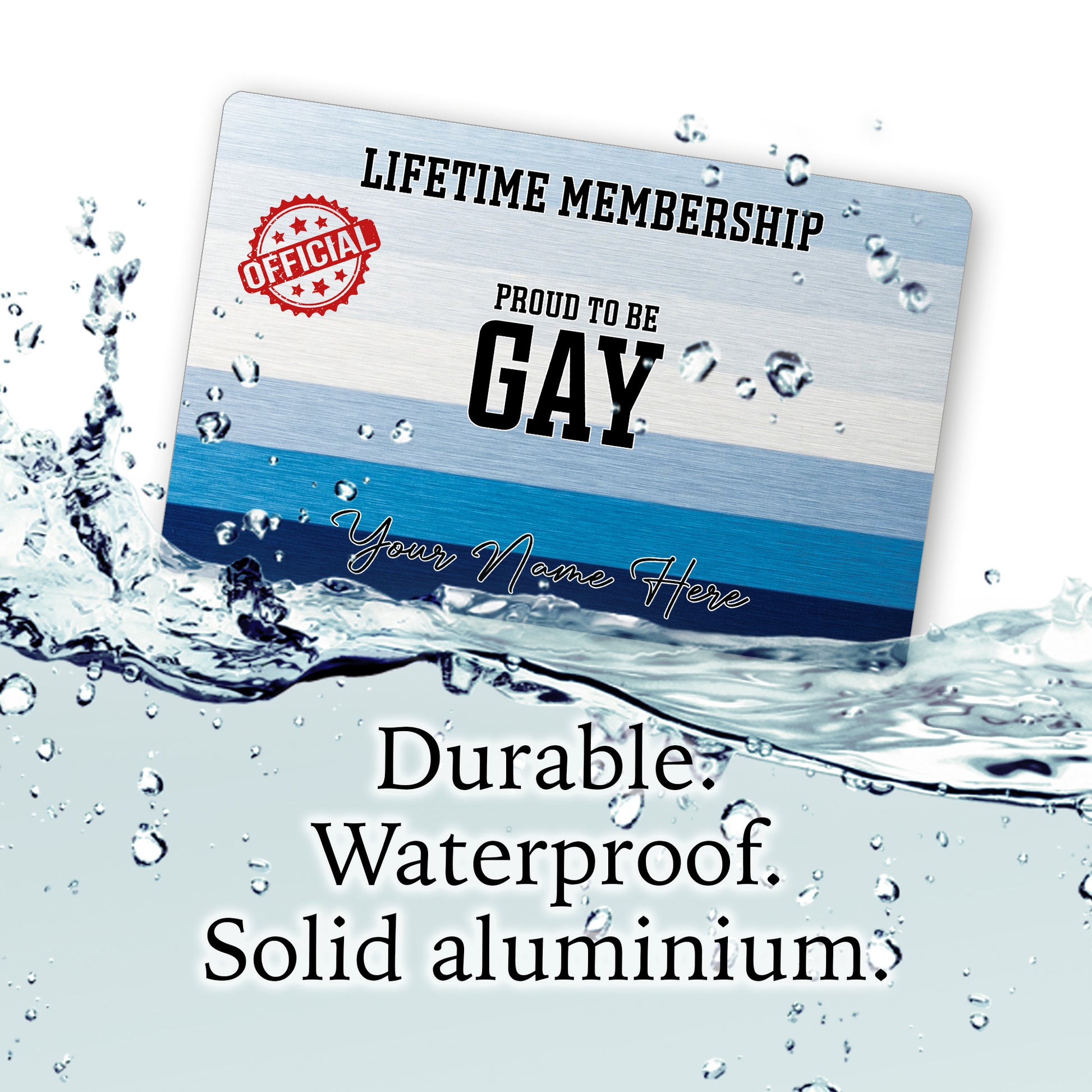 Gay pride men loving men blue flag lifetime membership card coming out gift