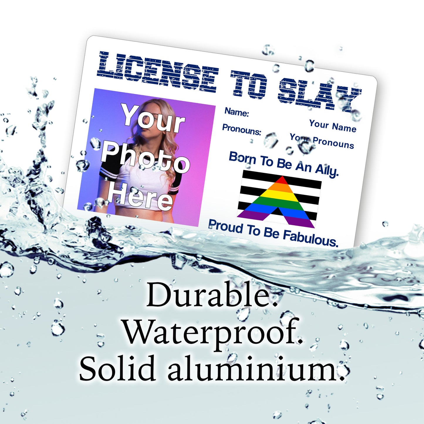 Straight ally pride personalised license to slay card
