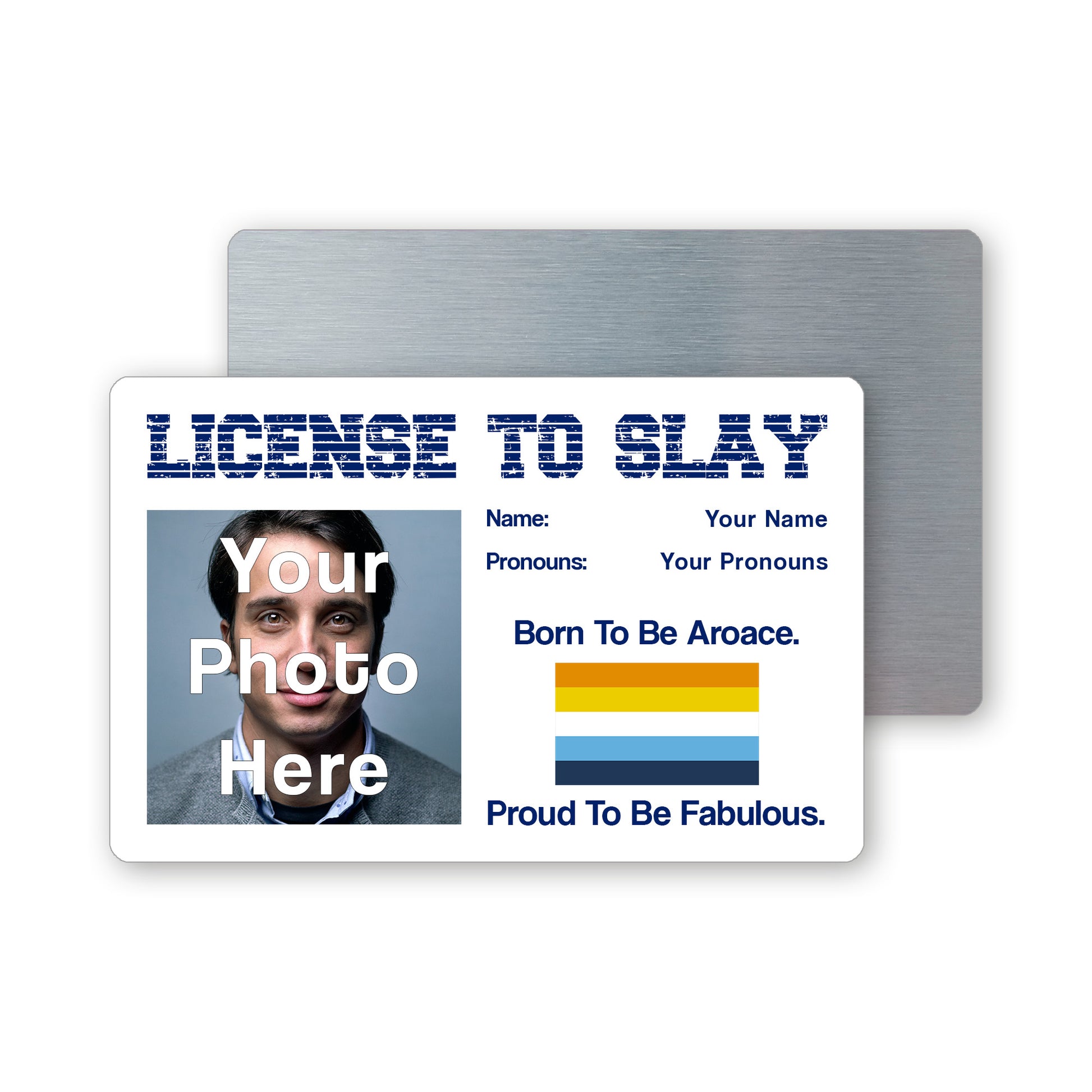 Aroace pride personalised license to slay card