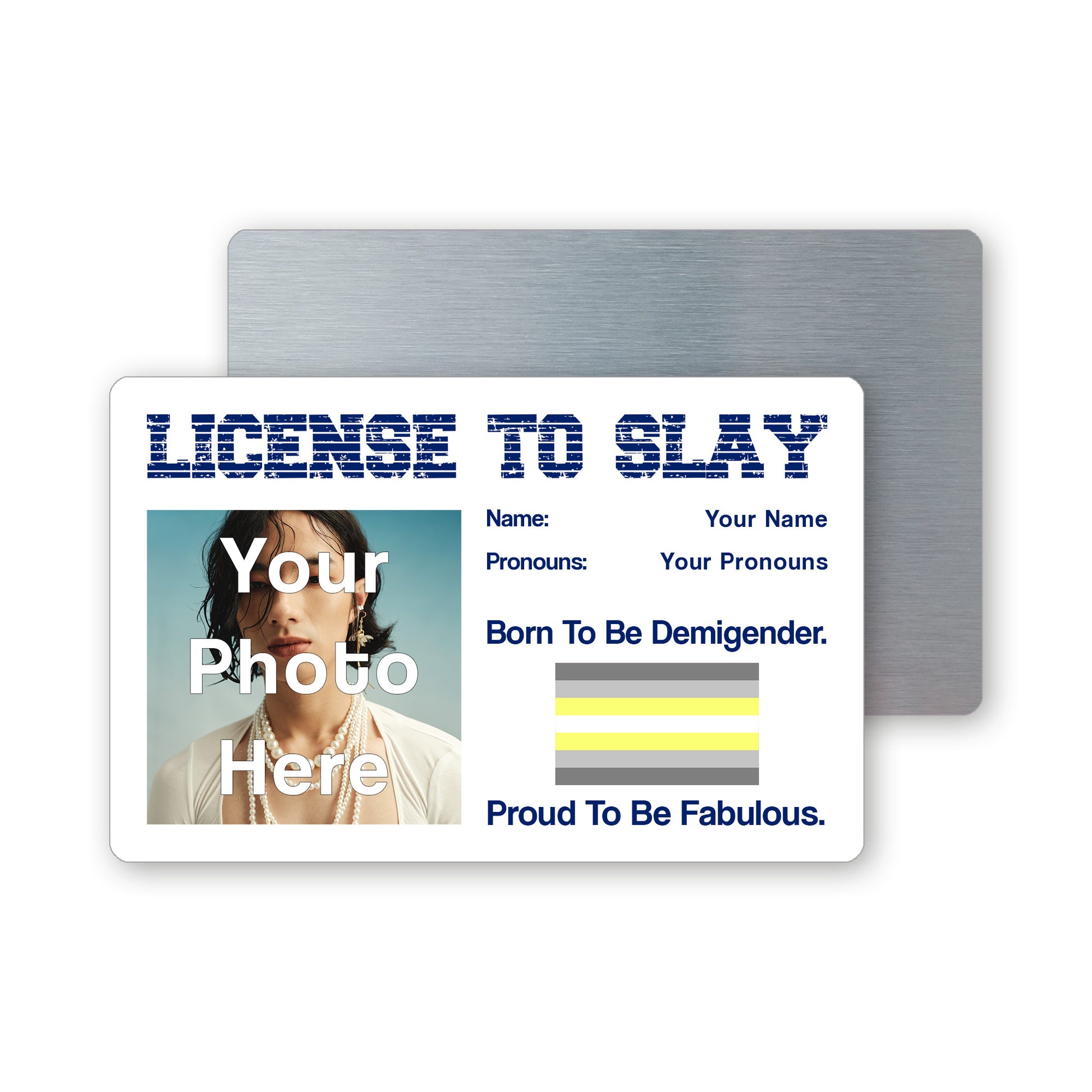 Demigender pride personalised license to slay card