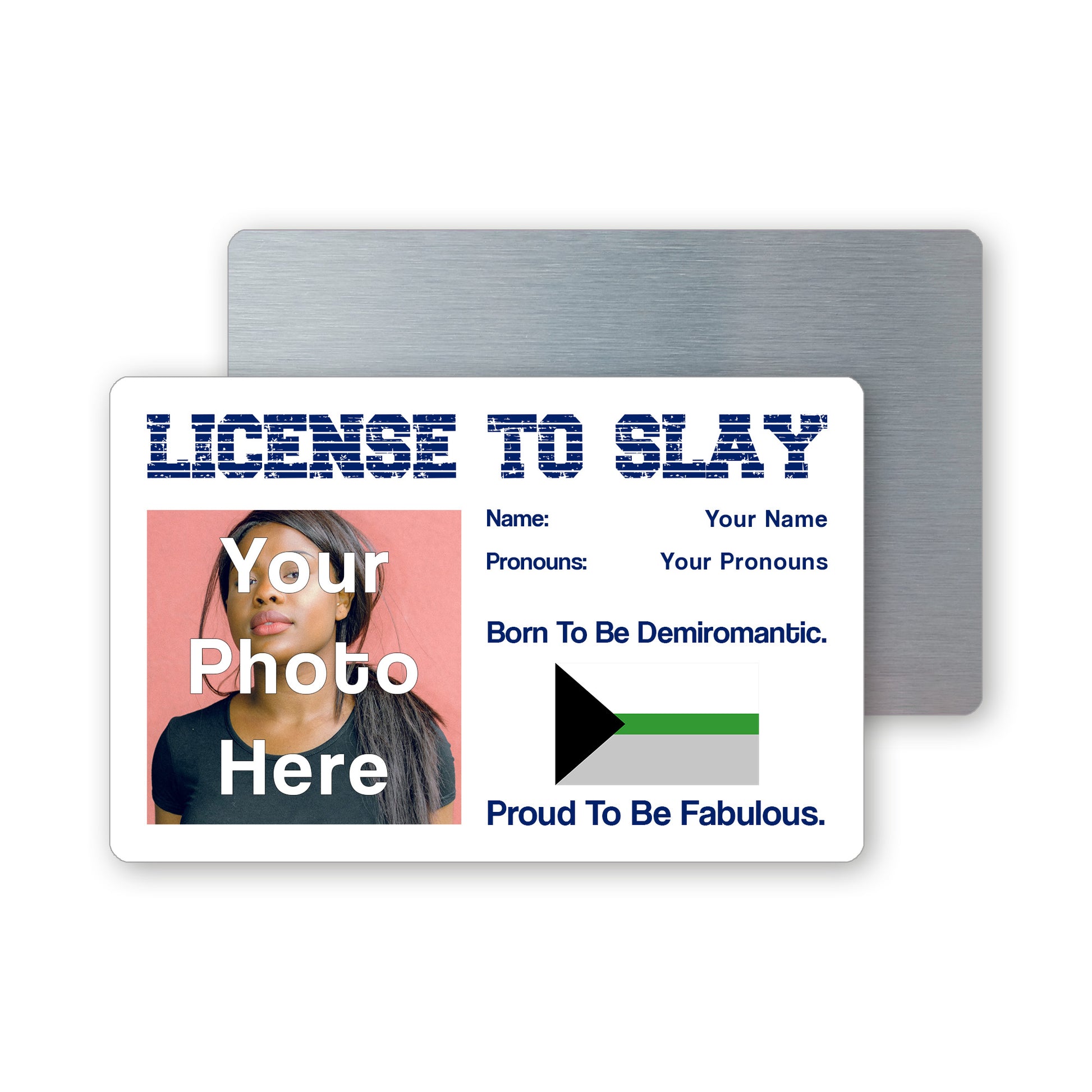 Demiromantic pride personalised license to slay card
