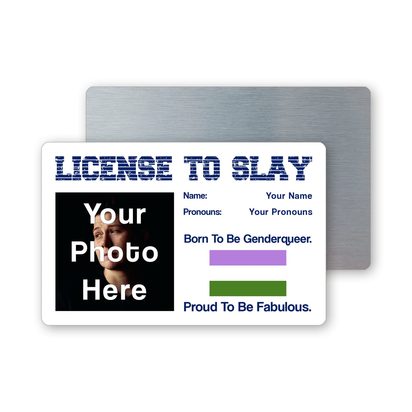 Genderqueer pride personalised license to slay card