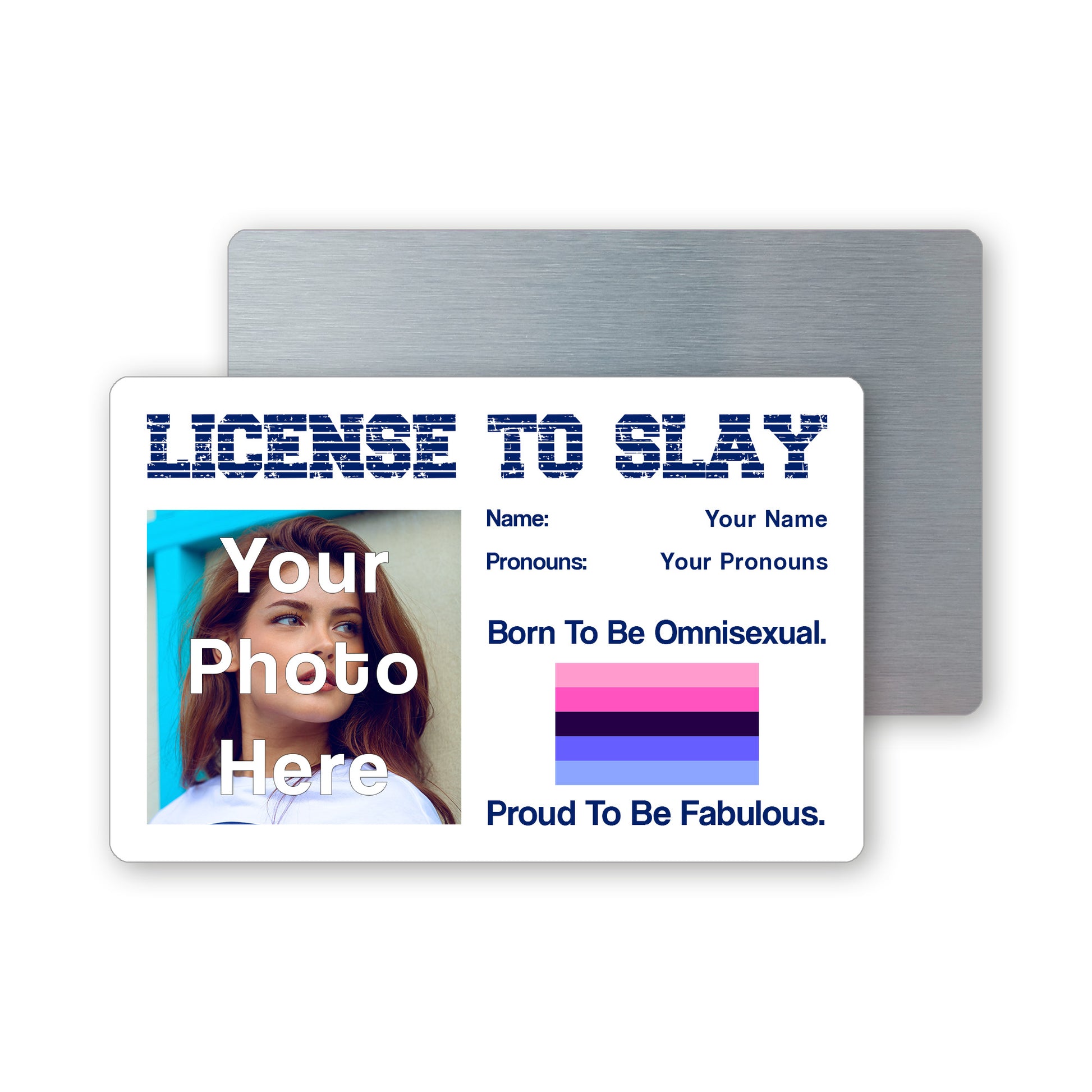 Omnisexual pride personalised license to slay card